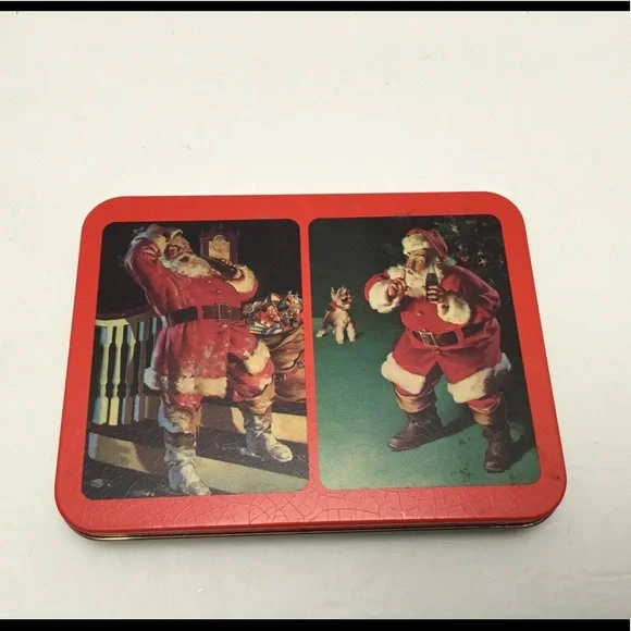 Vintage Coca Cola x mas Santa playing cards in tin 1993 - Picture 1 of 3